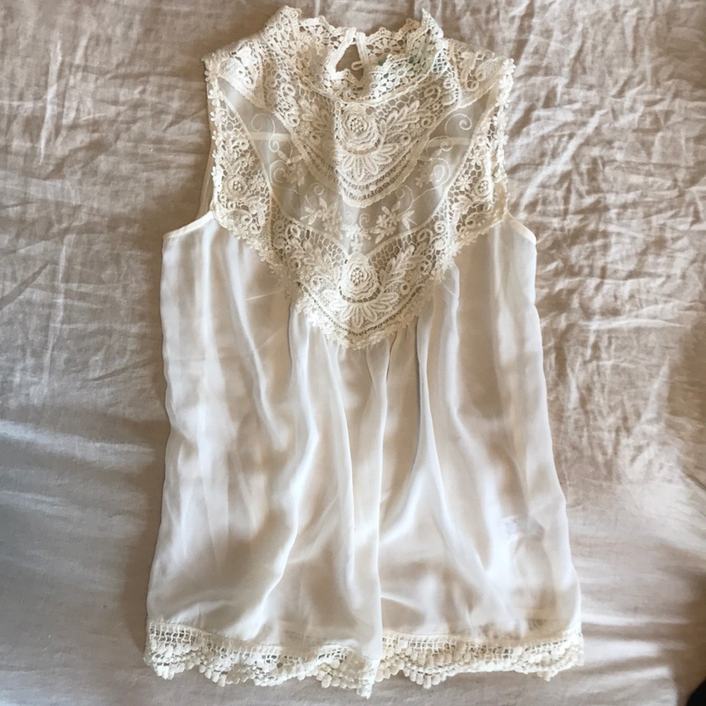 Lace detail top
